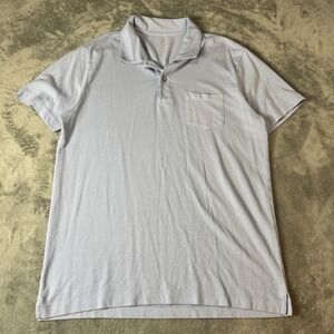 Mack Weldon Vesper Polo Golf Shirt Mens Size L Blue Stretch Performance‎ USA